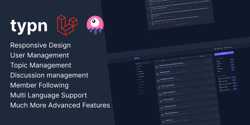 Typn - 一款基于laravel框架开发的社区论坛终极社区平台-哈德森博客